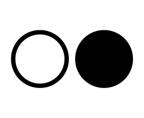 Circle Outline Stroke And Circle Shape Black Symbol Vector Illustration