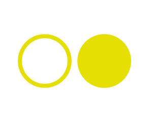 Circle Outline Stroke And Circle Shape Yellow Symbol Vector Illustration