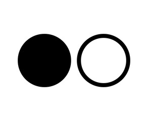 Circle Shape And Circle Outline Stroke Black Symbol Vector Illustration