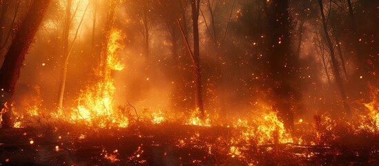Fototapeta premium Scorched Earth: The Wrath of Wildfire