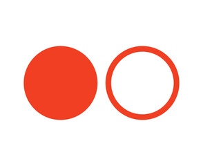 Circle Shape And Circle Outline Stroke Orange Symbol Vector Illustration