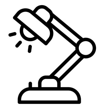 recommend clip art: Desklamp line icon