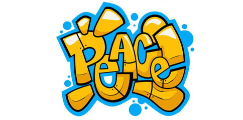 Peace graffiti text illustration