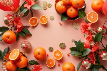 background with oranges