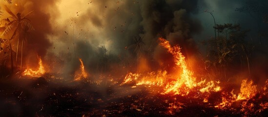 Fototapeta na wymiar Inferno Awakening: Wildfire's Power
