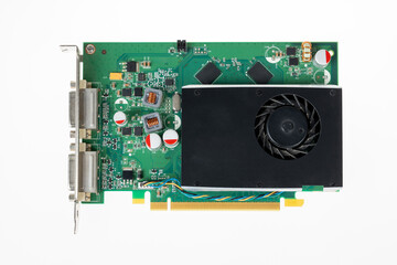 Graphic card isolated on white background. Video card