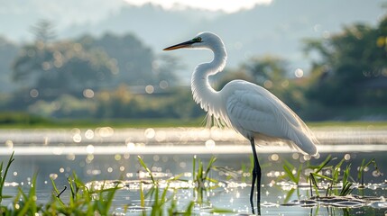 Naklejka premium Whispering Reeds: Nurturing Serenity Along Niigata's Rice Paddies.
