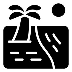 Beach glyph icon