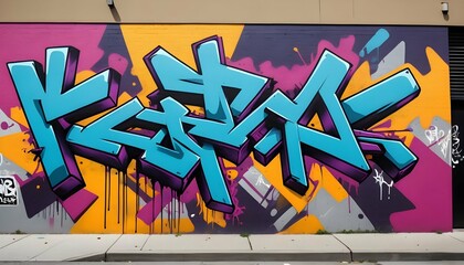 Bold Abstract Graffiti Mural On An Urban Wall Ur