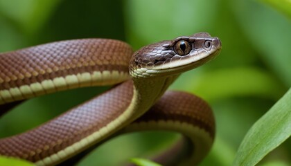 Obraz premium Close up on snake in natural habitat