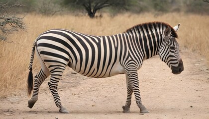 Fototapeta na wymiar A-Zebra-In-A-Safari-Tour-