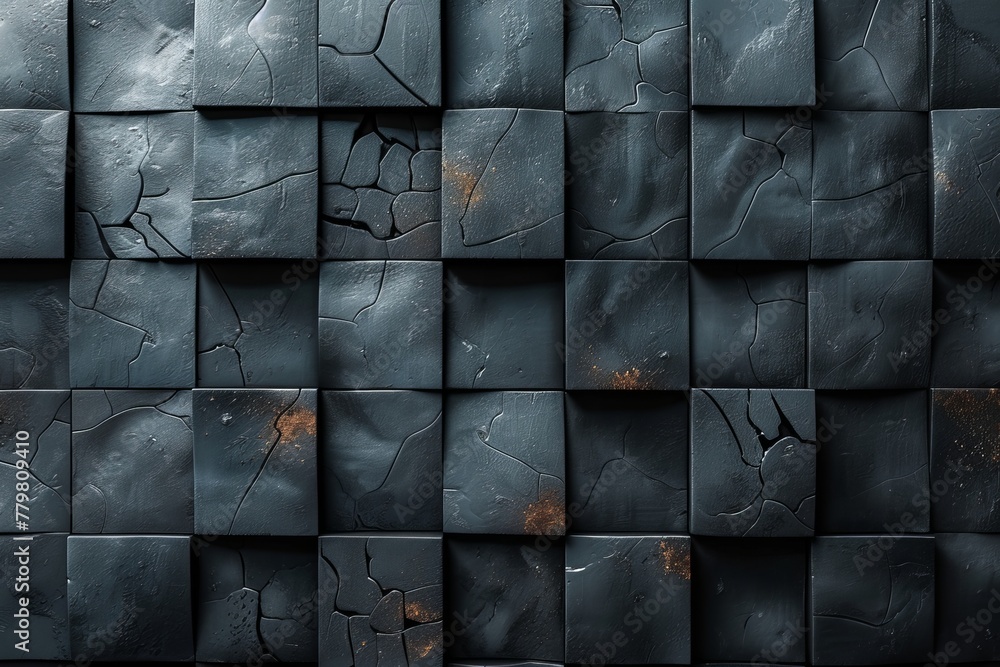 Poster this image features a dark stone wall texture pattern with noticeable cracks and slight rust hints