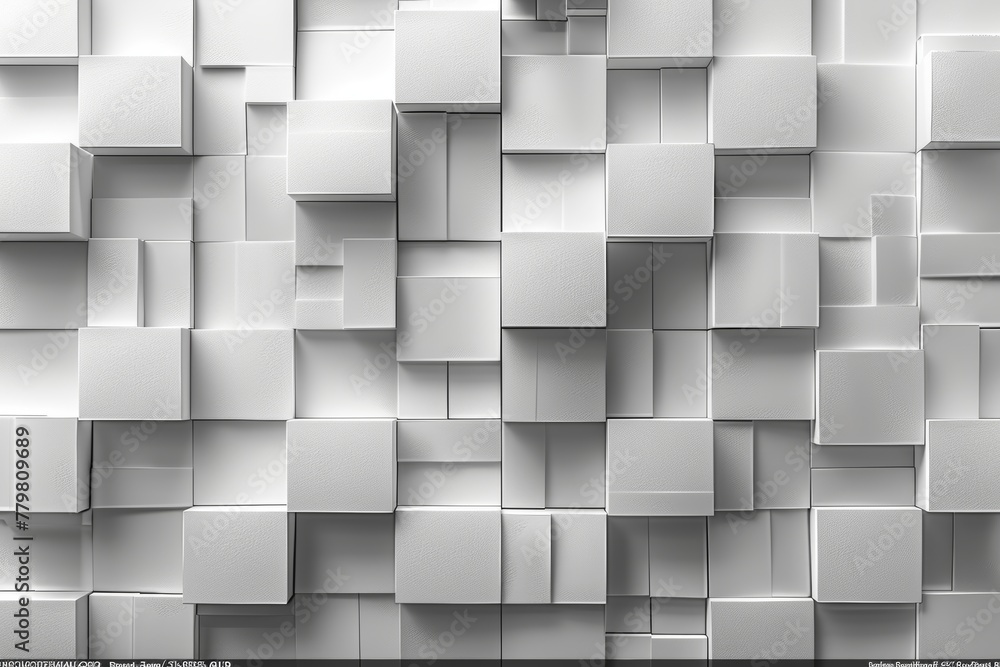 Poster this 3d rendering of a white geometric cube pattern shows clean lines and a modern design