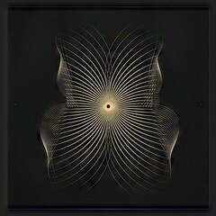 Sacred geometric symbol on black background. Abstract mystic poster. Generative AI - 779810210