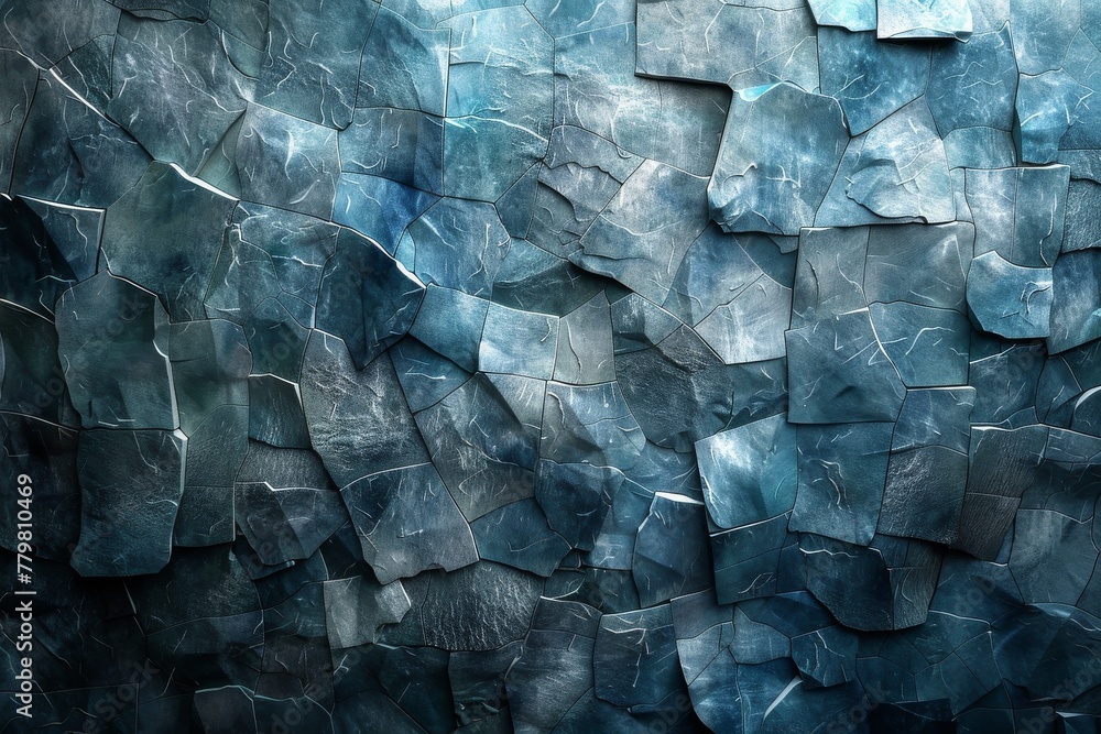 Poster a textured abstract image featuring a vibrant crumpled metallic surface resembling a geological form