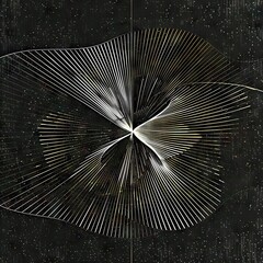 Sacred geometric symbol on black background. Abstract mystic poster. Generative AI - 779810457