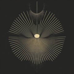 Sacred geometric symbol on black background. Abstract mystic poster. Generative AI - 779811257