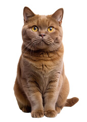 Obraz premium Brown British short hair cat looking at camera, cut out