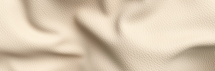 Looking down onto a piece of wrinkled white leather close up 3d render