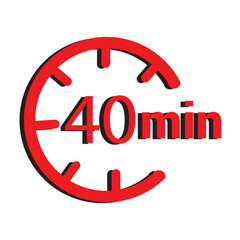 symbol work time, delivery and service time, isolated green on white , Vector illustrationeps10