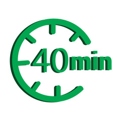 symbol work time, delivery and service time, isolated green on white , Vector illustrationeps10