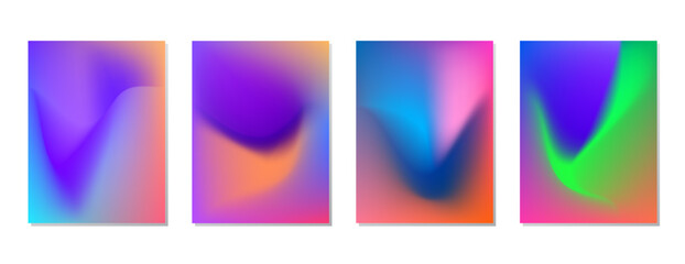Fototapeta premium SET GRADIENT LIQUID COLOR. POSTER BACKGORUND DESIGN VECTOR TEMPLATE GOOD FOR POSTER, WALLPAPER, COVER, FRAME, FLYER, SOCIAL MEDIA, GREETING CARD