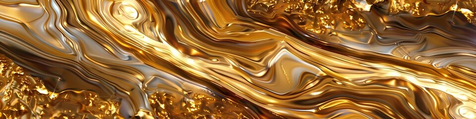 Seamless patterns of golden minerals intertwining in a captivating abstract background.