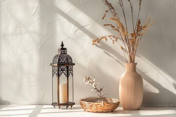 Modern Lantern Casting Warm Light in Living Room