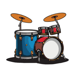 Drum musical instrument logo icon vector design image