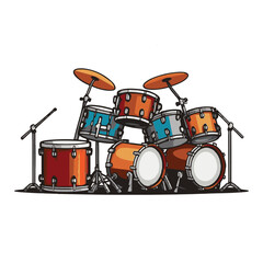 Obraz na płótnie Canvas Drum musical instrument logo icon vector design image