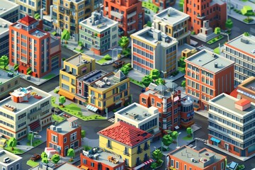 Isometric building blocks for creating custom cityscapes and architectural designs
