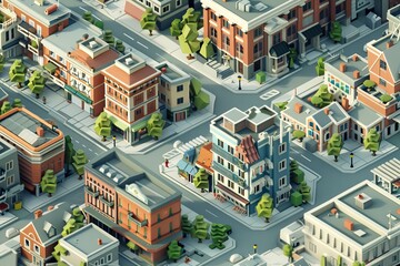 Isometric building blocks for creating custom cityscapes and architectural designs
