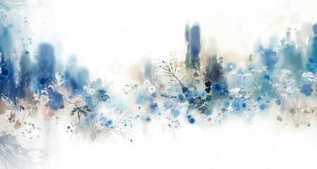 Abstract blue watercolor on white background - 779816847