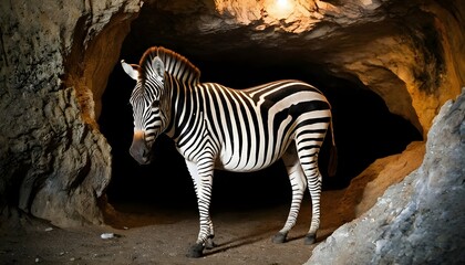 Fototapeta na wymiar A-Zebra-In-A-Cave-