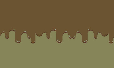 Melted flowing. Dripping paint, Yogurt or Milk flowing down. smooth chocolate brown.