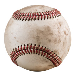 Well Used Baseball Ball Isolated on White Background