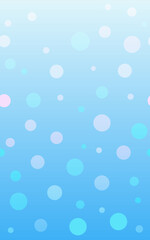 Abstract blue background with gradient. Polka dots on a blue gradient. Pink and blue dots, vertical vector background. 