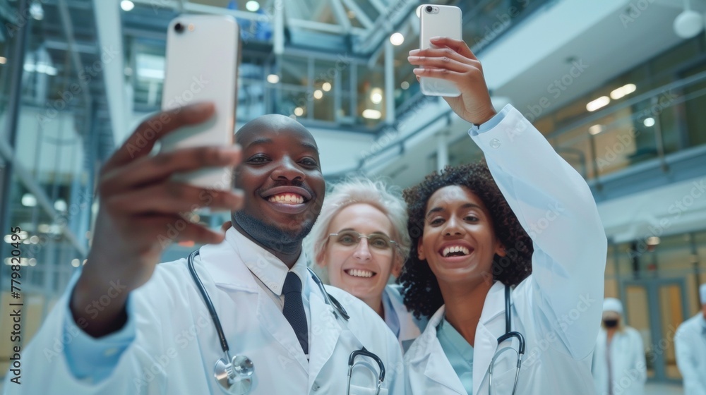 Canvas Prints A group of doctors taking a selfie together