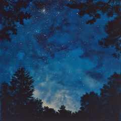 Fototapeta na wymiar Starry sky background, frame for your text
