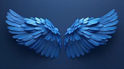 3D rendering fantasy bird wings, eagle spreading wings decorative noble concept illustration