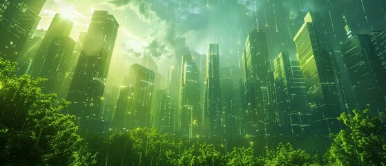 Green technology pulsates through an AI-rendered sustain