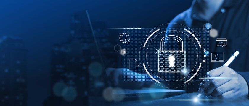 Network security system. Personal Data Information and Cyber Security Technology Concept