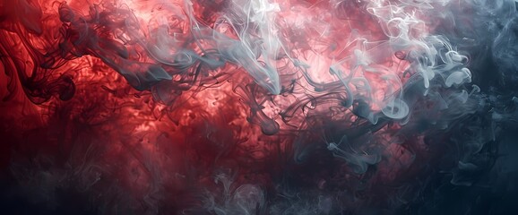 Rustic red clouds of smoke creating mesmerizing patterns against a background of orchid and slate...