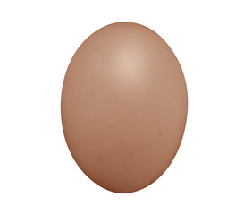 Brown egg isolated on transparent background