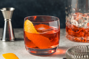 Cold Boozy Gin Negroni Cocktail - 779824615