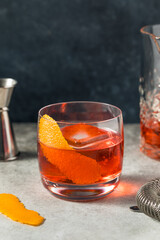 Cold Boozy Gin Negroni Cocktail - 779824621