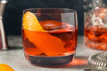 Cold Boozy Gin Negroni Cocktail - 779824655