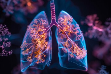 Exploring the impact of embolism on the lungs through de - obrazy, fototapety, plakaty