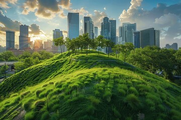 Obraz premium Corporate governance rooted in sustainability a cityscap 1