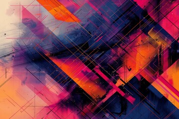 Abstract lines and polygons create a dynamic banner spac 2 - obrazy, fototapety, plakaty